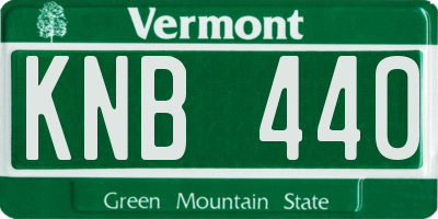 VT license plate KNB440