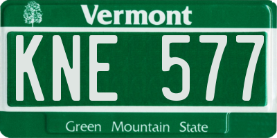 VT license plate KNE577