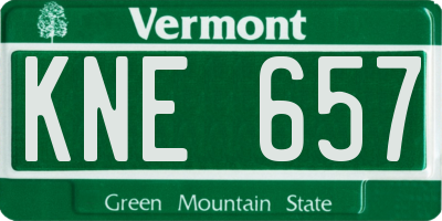 VT license plate KNE657