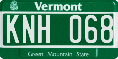 VT license plate KNH068