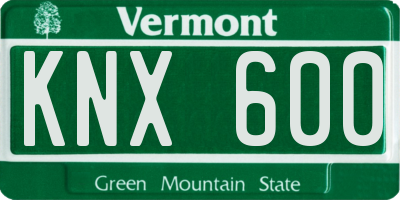 VT license plate KNX600