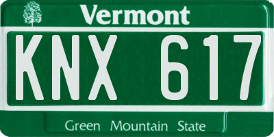 VT license plate KNX617