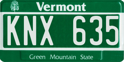 VT license plate KNX635