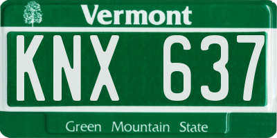 VT license plate KNX637