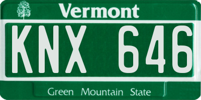 VT license plate KNX646