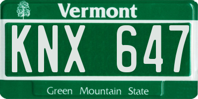 VT license plate KNX647