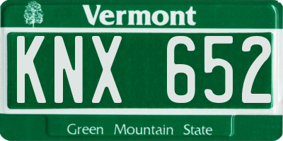 VT license plate KNX652