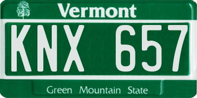 VT license plate KNX657