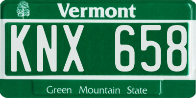 VT license plate KNX658