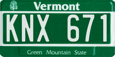 VT license plate KNX671