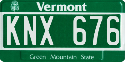 VT license plate KNX676