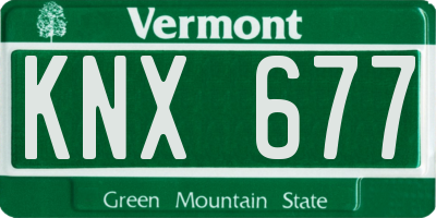 VT license plate KNX677