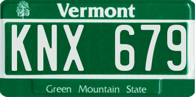 VT license plate KNX679