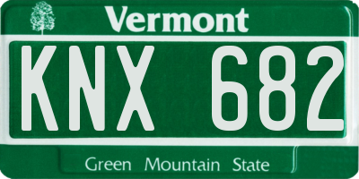 VT license plate KNX682