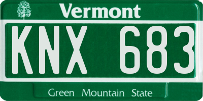 VT license plate KNX683