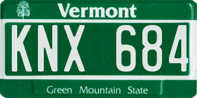 VT license plate KNX684