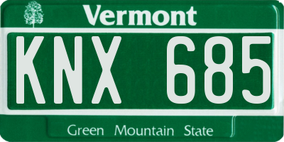 VT license plate KNX685