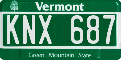 VT license plate KNX687