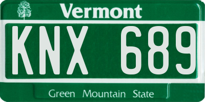 VT license plate KNX689