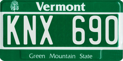 VT license plate KNX690