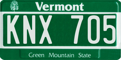 VT license plate KNX705