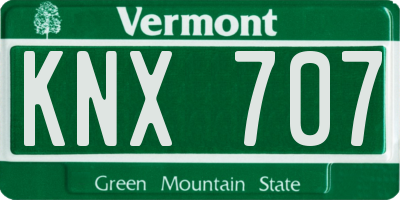 VT license plate KNX707