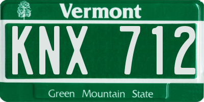 VT license plate KNX712