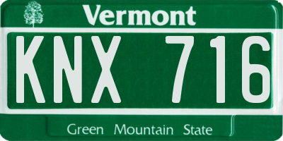VT license plate KNX716
