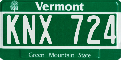 VT license plate KNX724