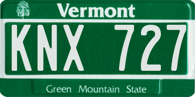 VT license plate KNX727