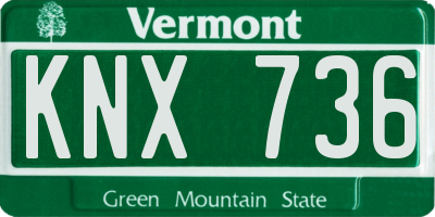 VT license plate KNX736