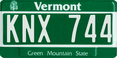 VT license plate KNX744