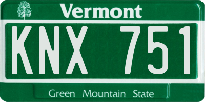 VT license plate KNX751