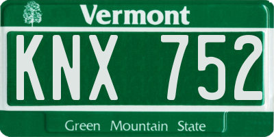VT license plate KNX752
