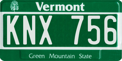 VT license plate KNX756