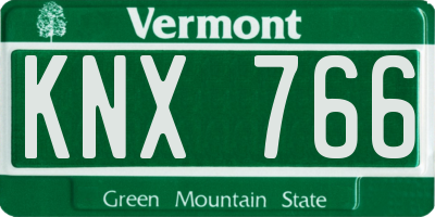VT license plate KNX766