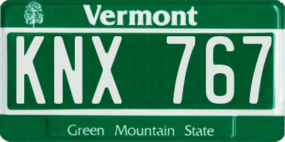 VT license plate KNX767