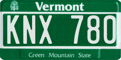 VT license plate KNX780