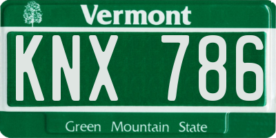 VT license plate KNX786