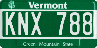 VT license plate KNX788
