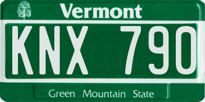 VT license plate KNX790