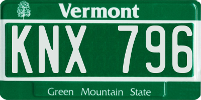 VT license plate KNX796