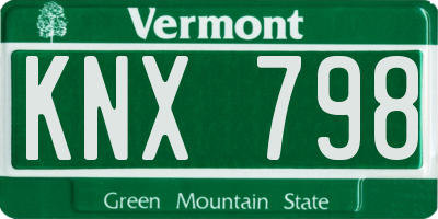 VT license plate KNX798