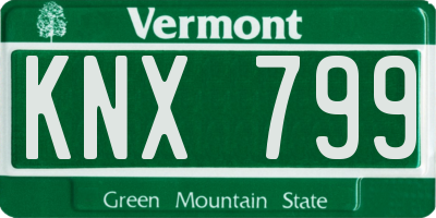 VT license plate KNX799