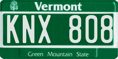 VT license plate KNX808