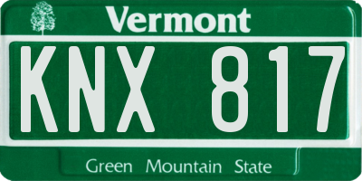 VT license plate KNX817