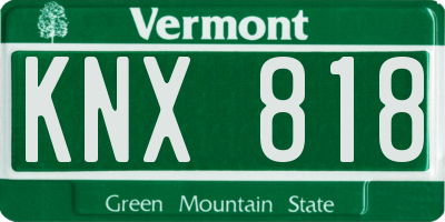 VT license plate KNX818