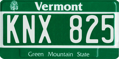 VT license plate KNX825