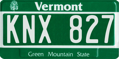 VT license plate KNX827