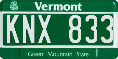 VT license plate KNX833